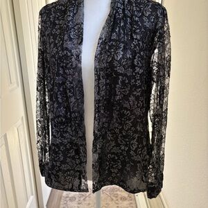 Jones New York 90s style Black Floral Lace Jacket